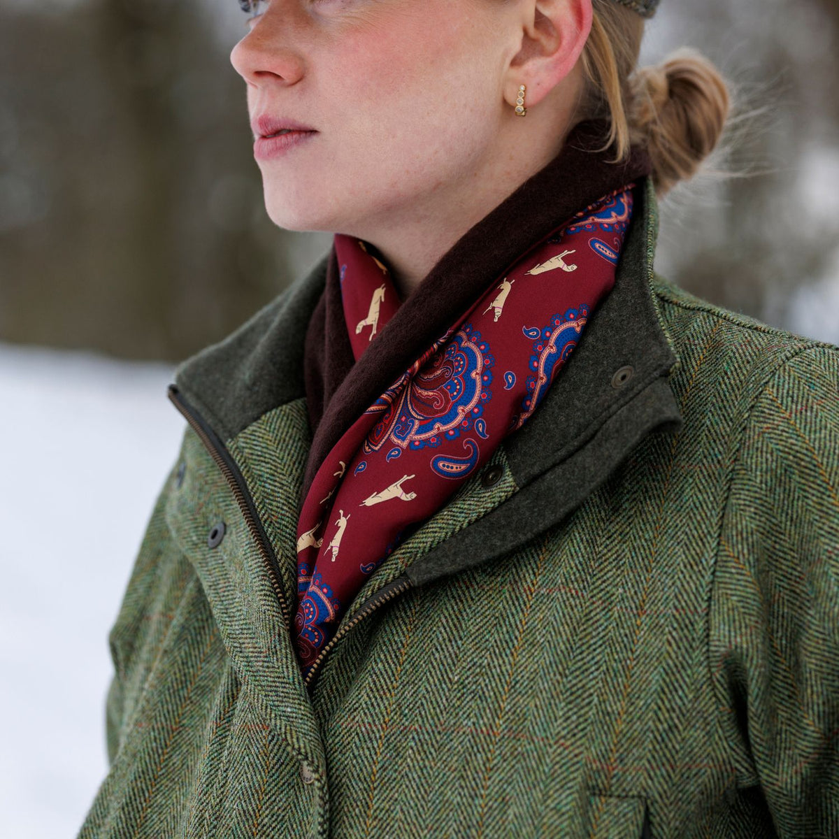 Reversible Game Scarf in Wool/Silk – Paisley