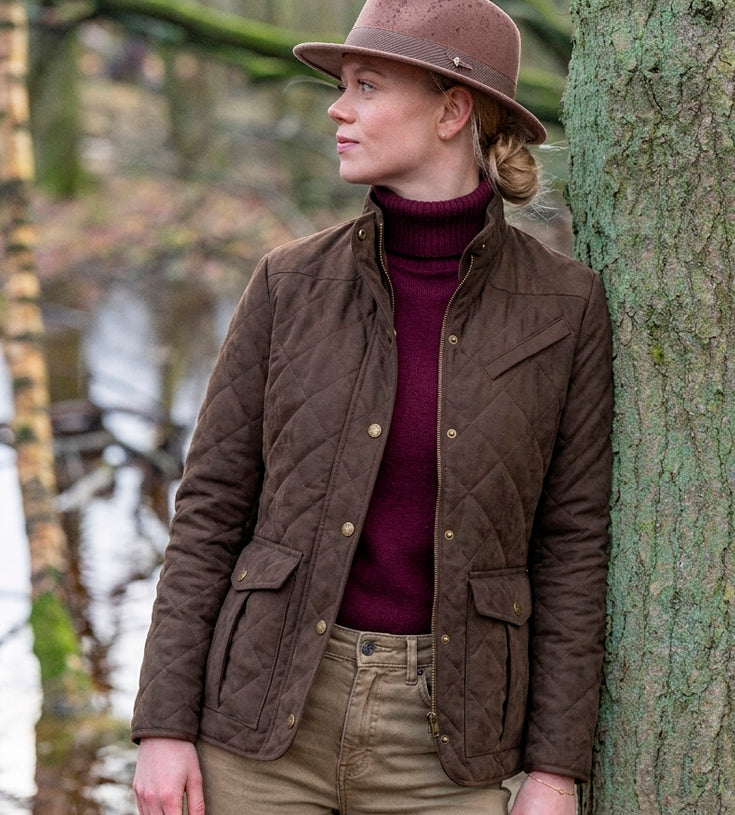 Ladies Hampton Quilted Jacket - Brown