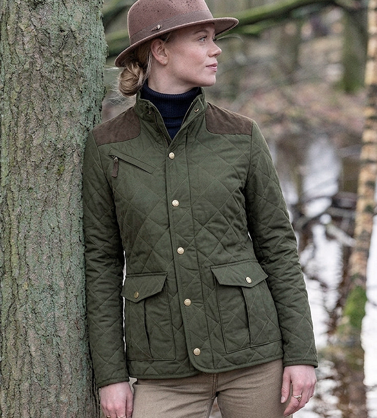 Ladies Hampton Quilted Jacket - Olive
