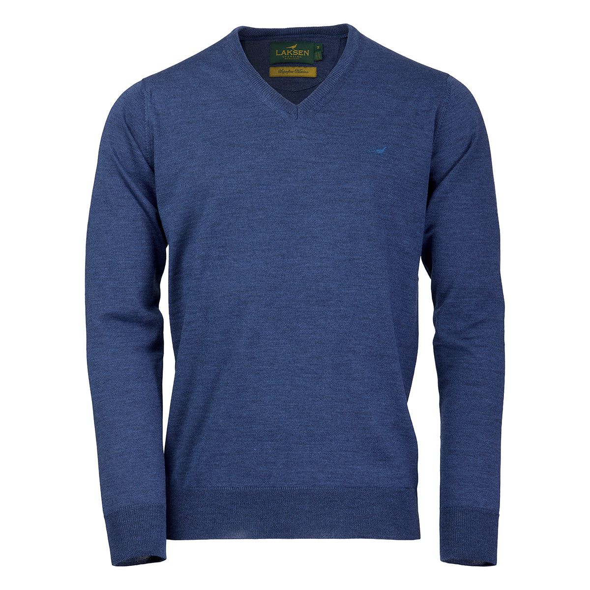 Sussex V-neck Merino Sweater – Corn Blue