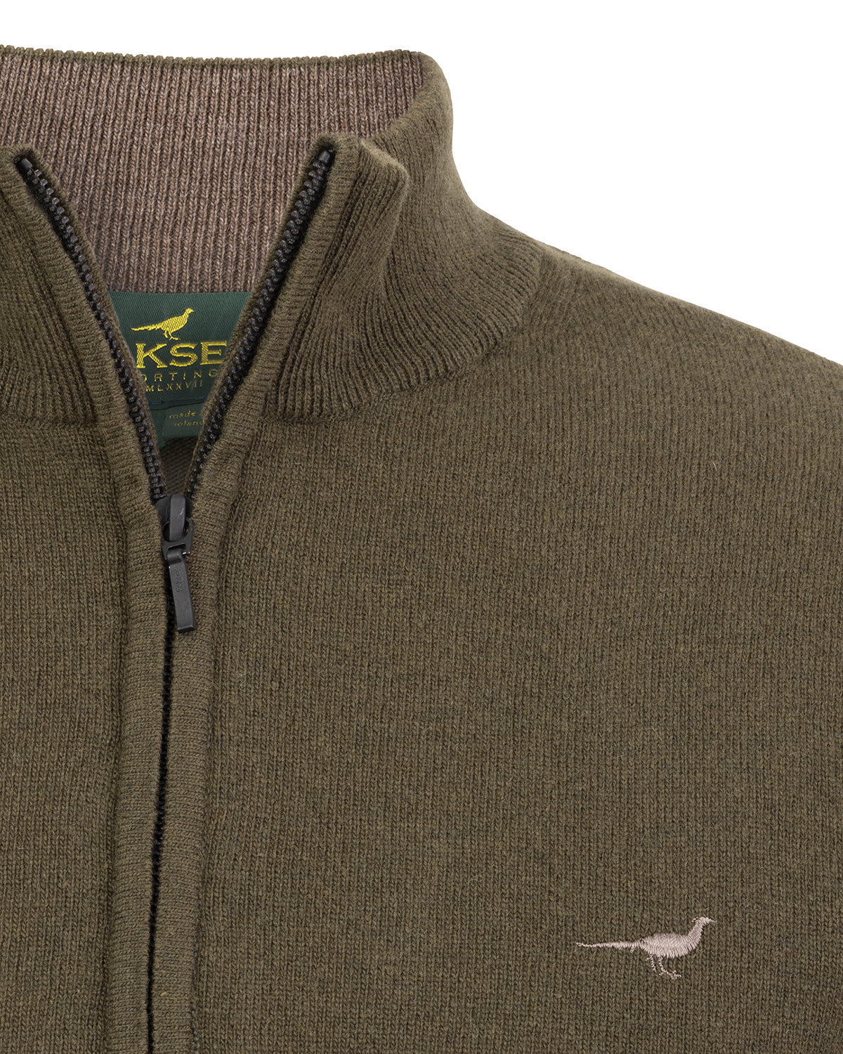 Brompton Zip Neck Sweater - Olive