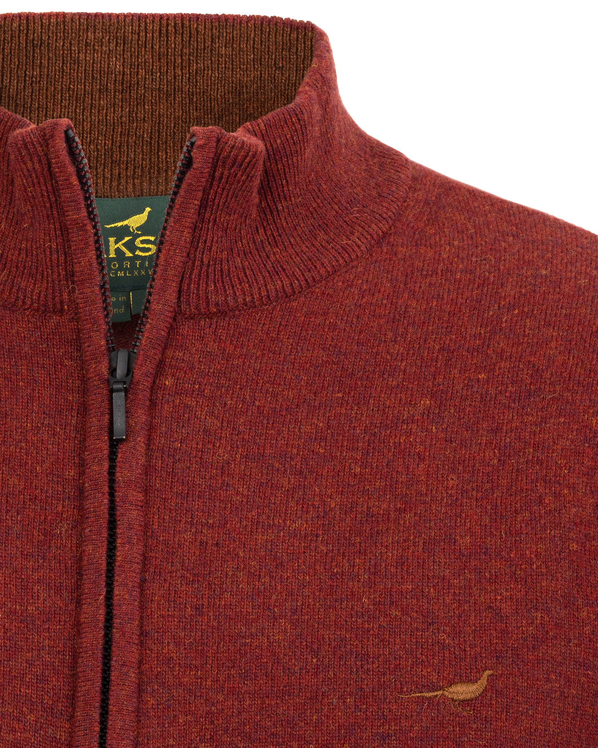 Brompton Zip Neck Sweater - Rust