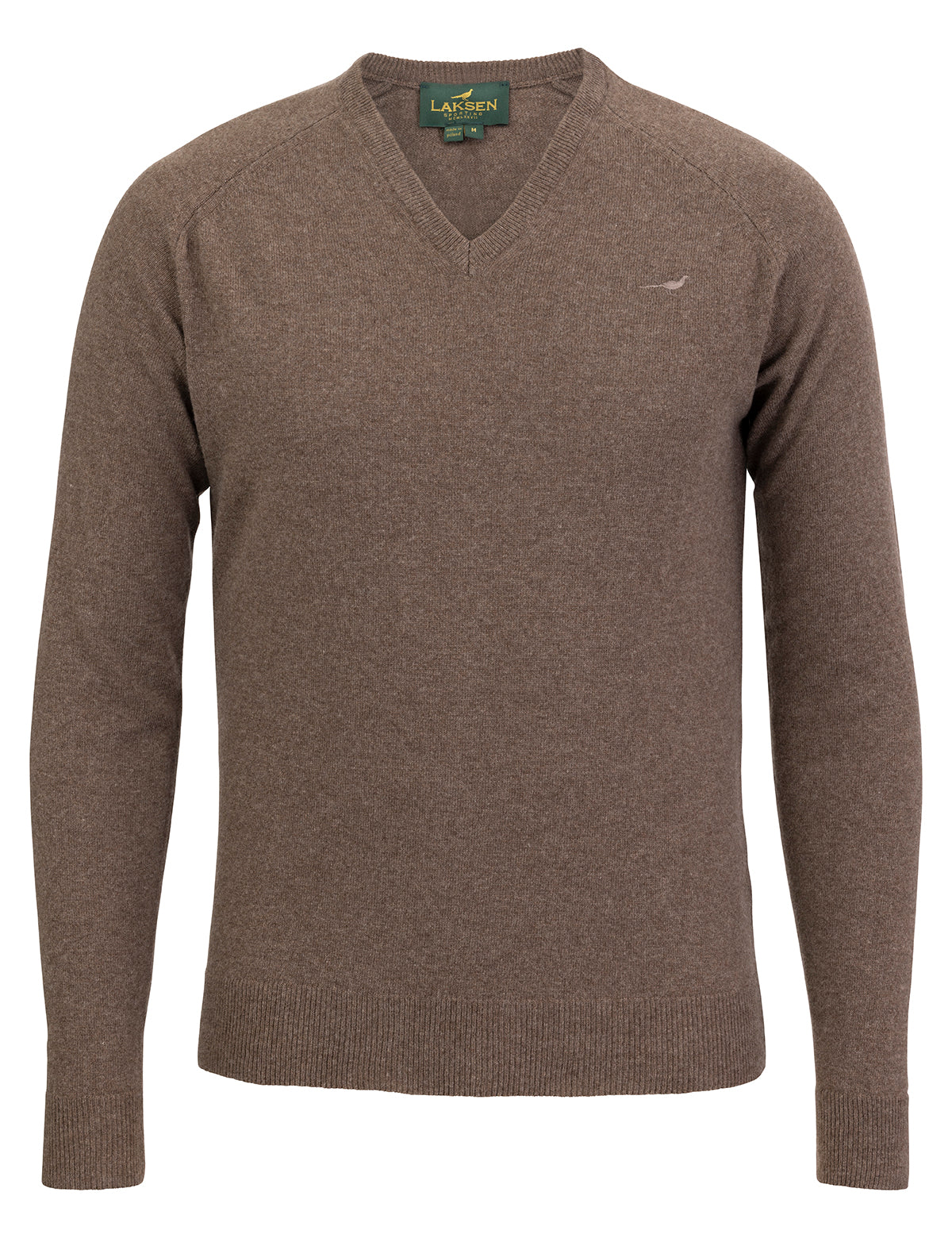 Trent V-neck Lambswool Sweater - Camel (dark)