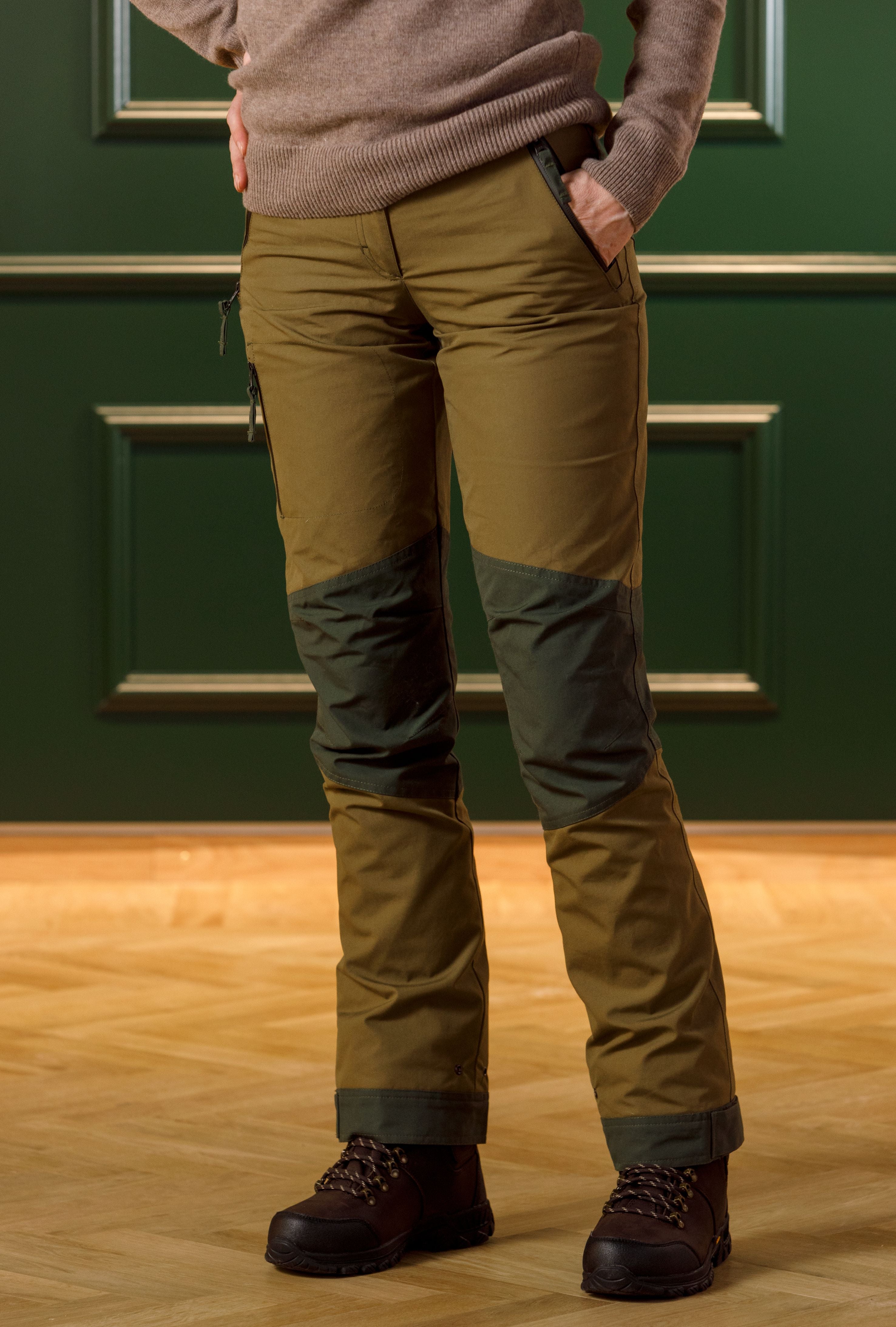 Ladies Dynamic Eco Hunting Trousers - Olive/bronze