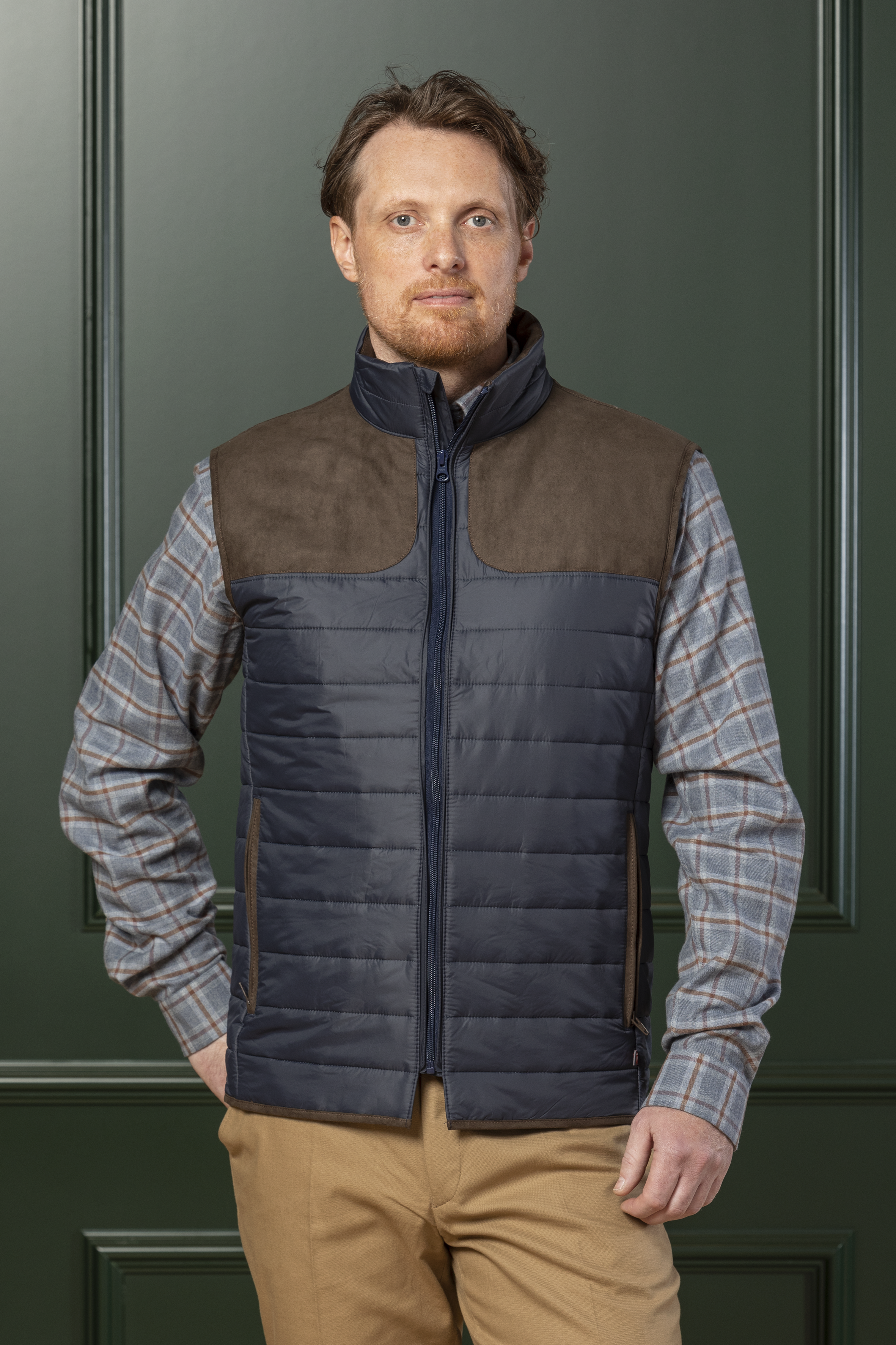 Boulton Quilted Vest – Navy