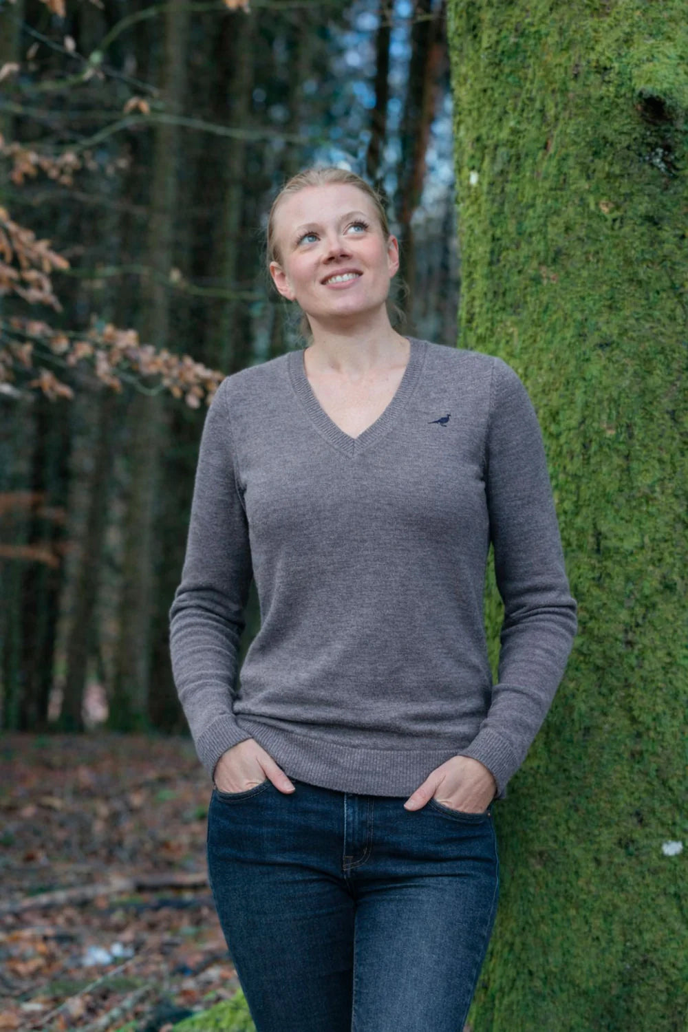 Camilla V-neck Merino Sweater – Overcast