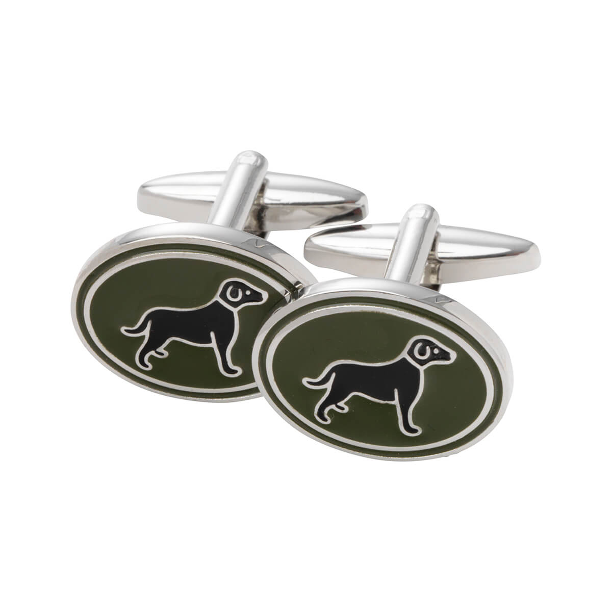 Dog Cufflinks - British Racing Green