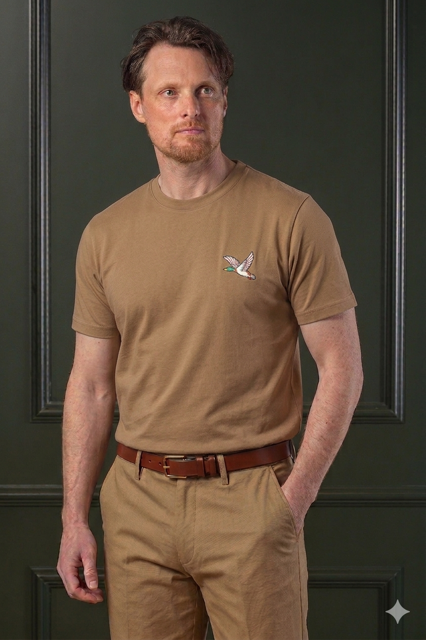 Duck Cotton T-Shirt – Camel