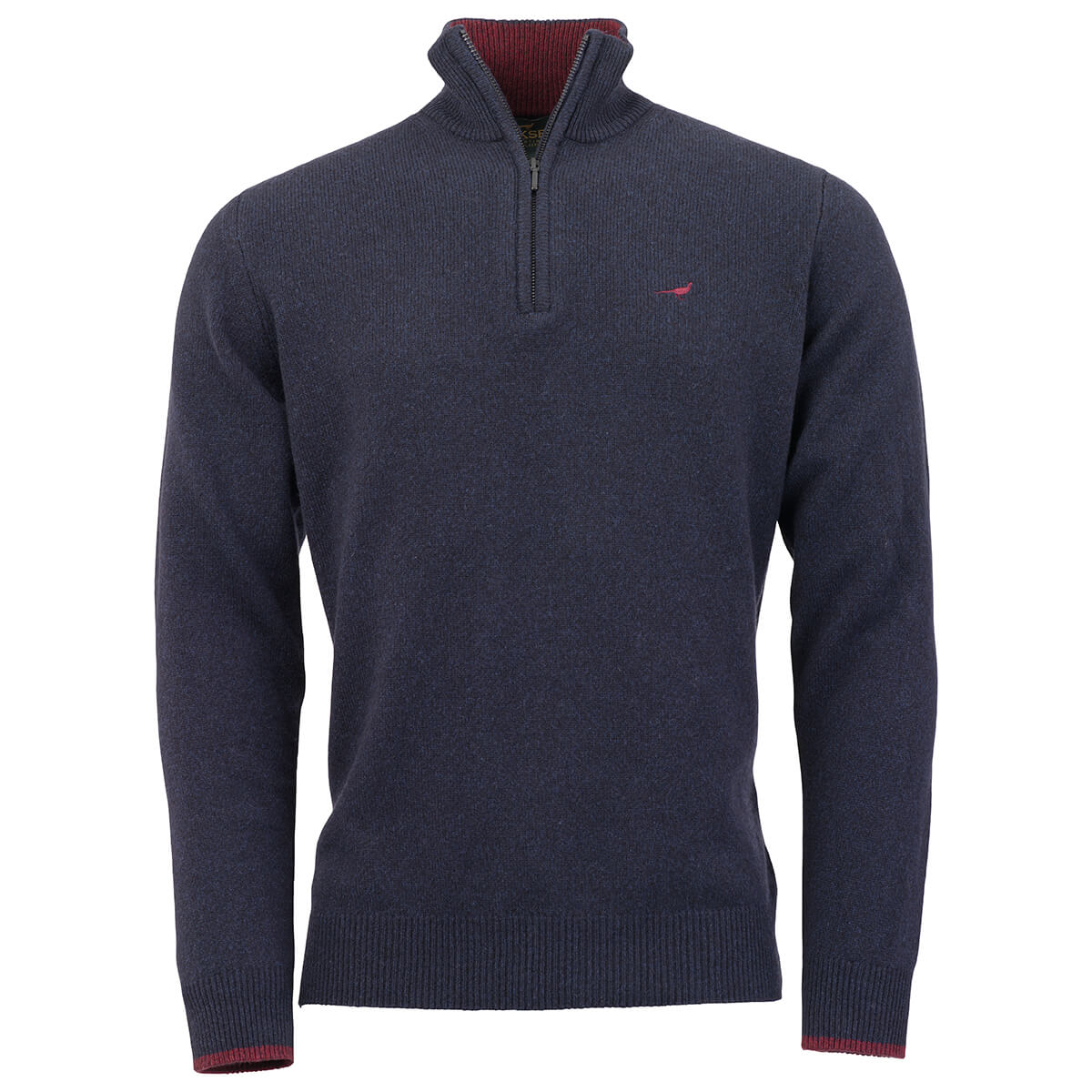 Brompton Zip Neck Lambswool Sweater – Storm