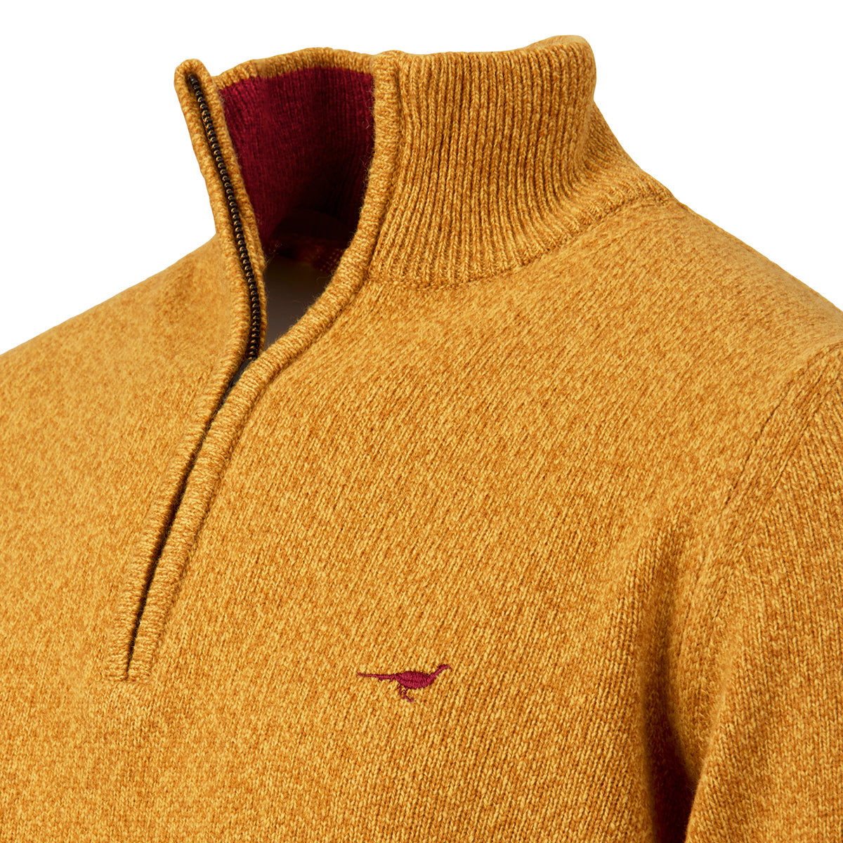 Brompton Zip Neck Lambswool Sweater – Gorse