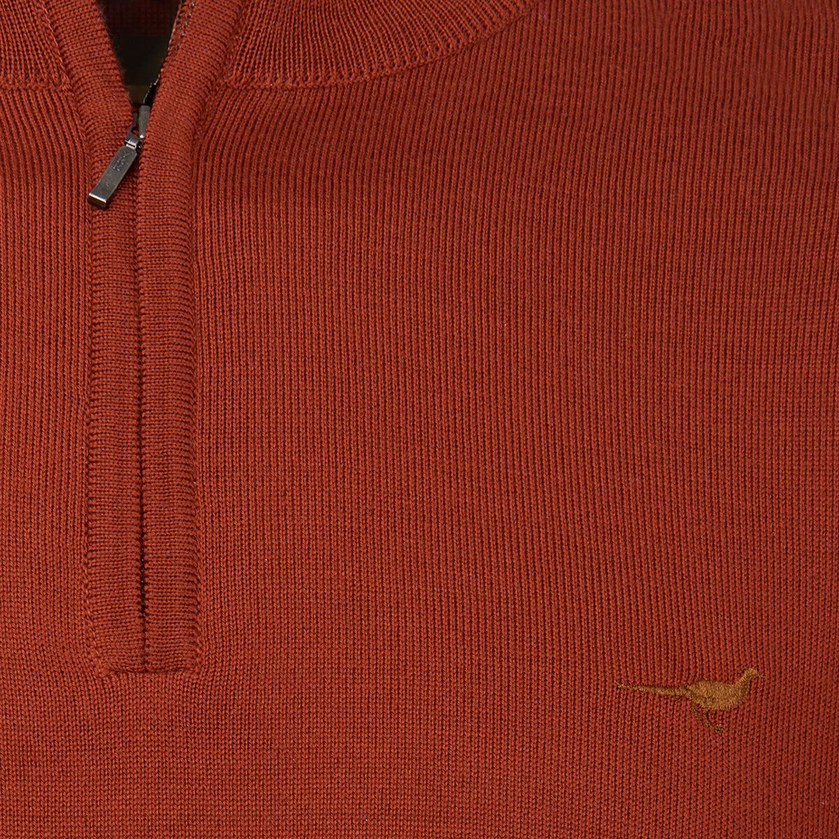 Norfolk Zip Neck Merino Sweater – Burnt Orange