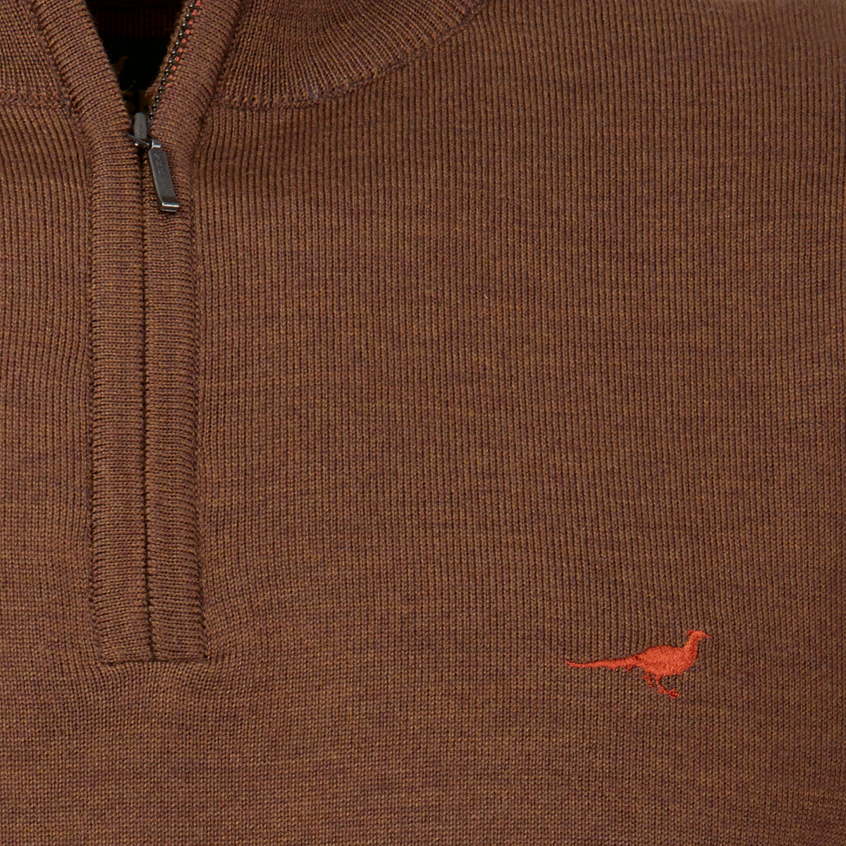 Norfolk Zip Neck Merino Sweater – Rum