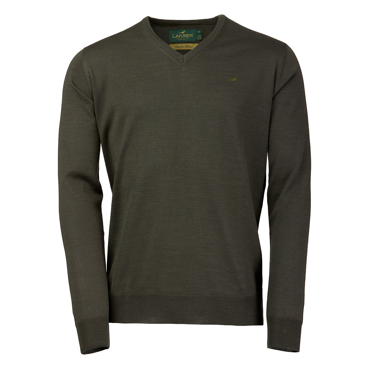 Sussex V-neck Merino Sweater – Olive