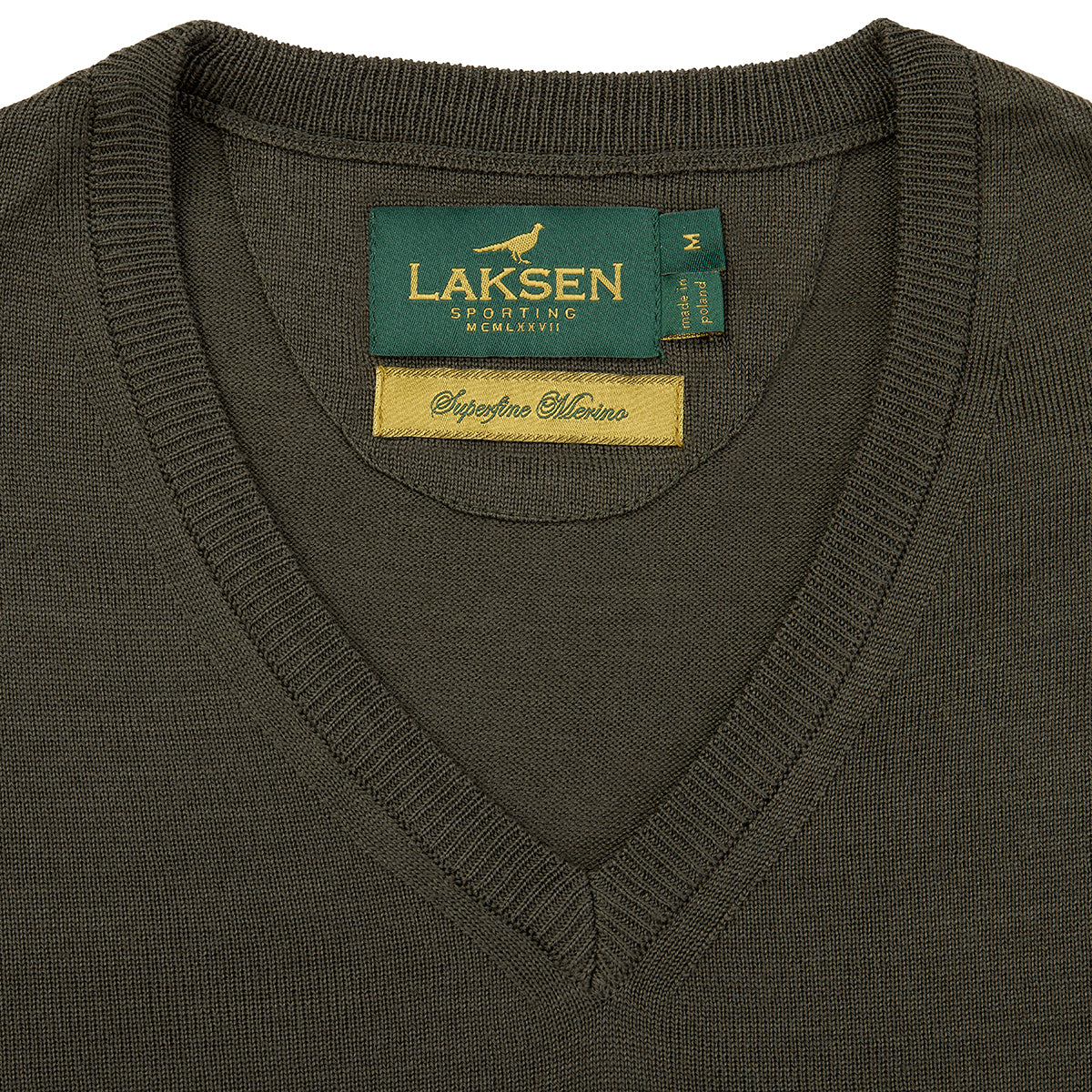 Sussex V-neck Merino Sweater – Olive