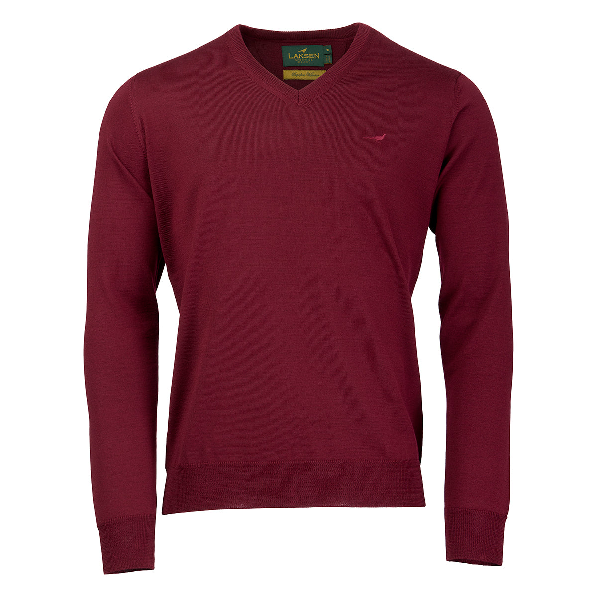 Sussex V-neck Merino Sweater – Bordeaux