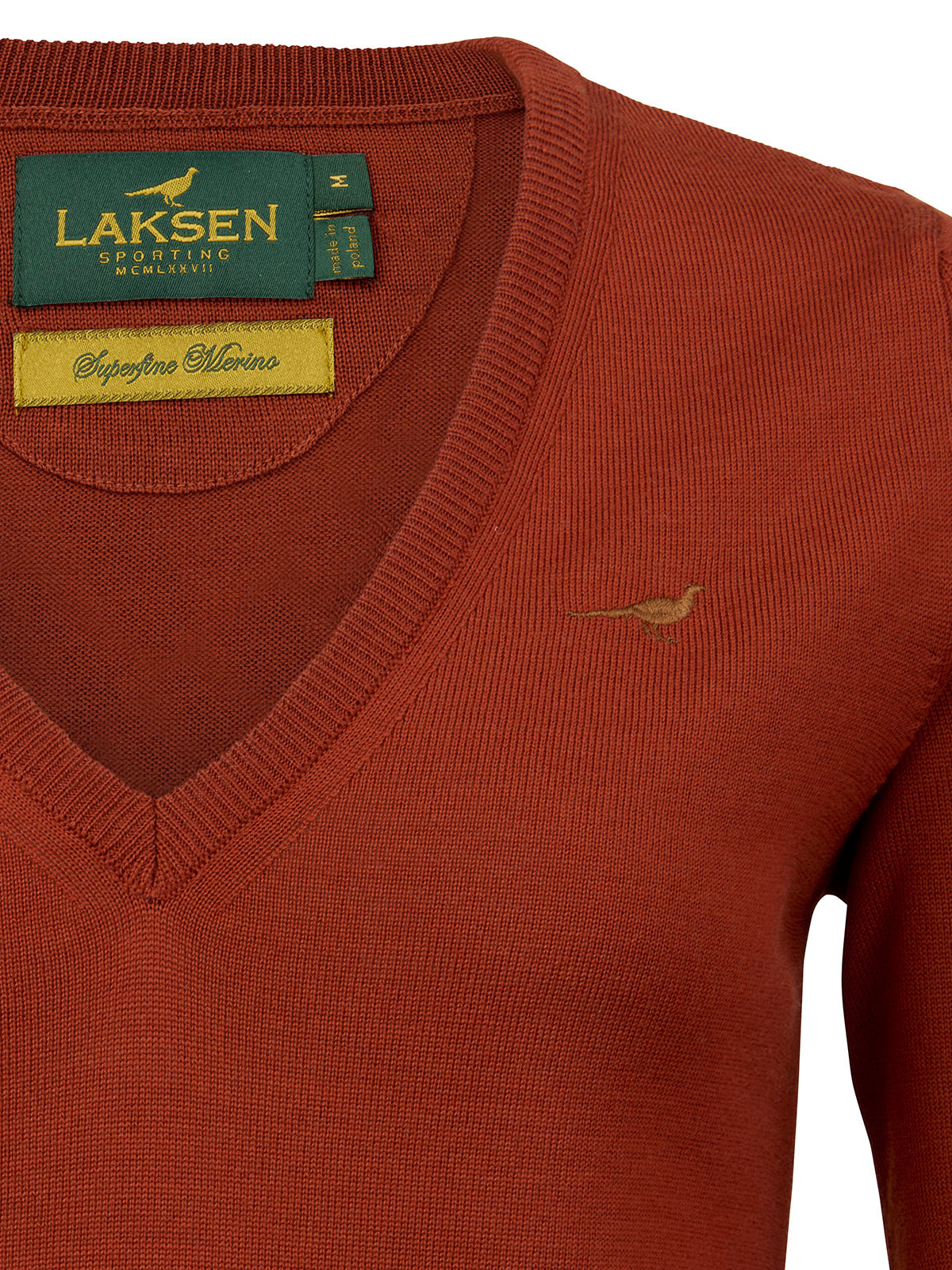Camilla V-neck Merino Sweater – Burnt Orange