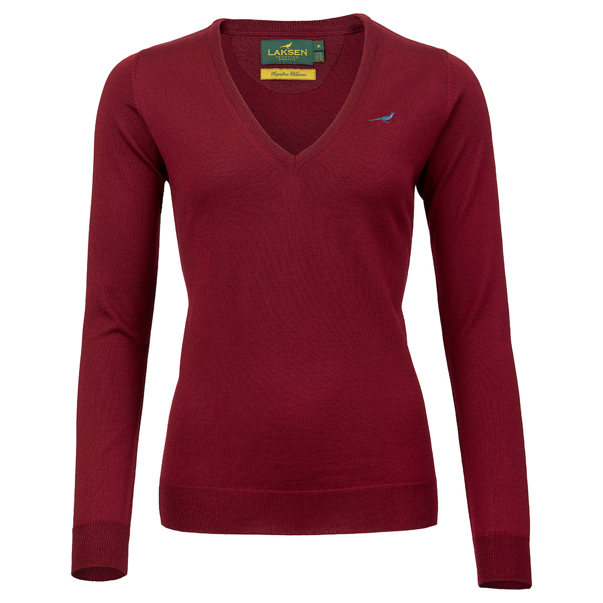 Camilla V-neck Merino Sweater – Bordeaux