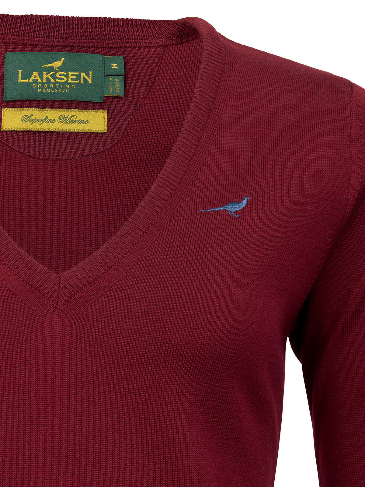 Camilla V-neck Merino Sweater – Bordeaux