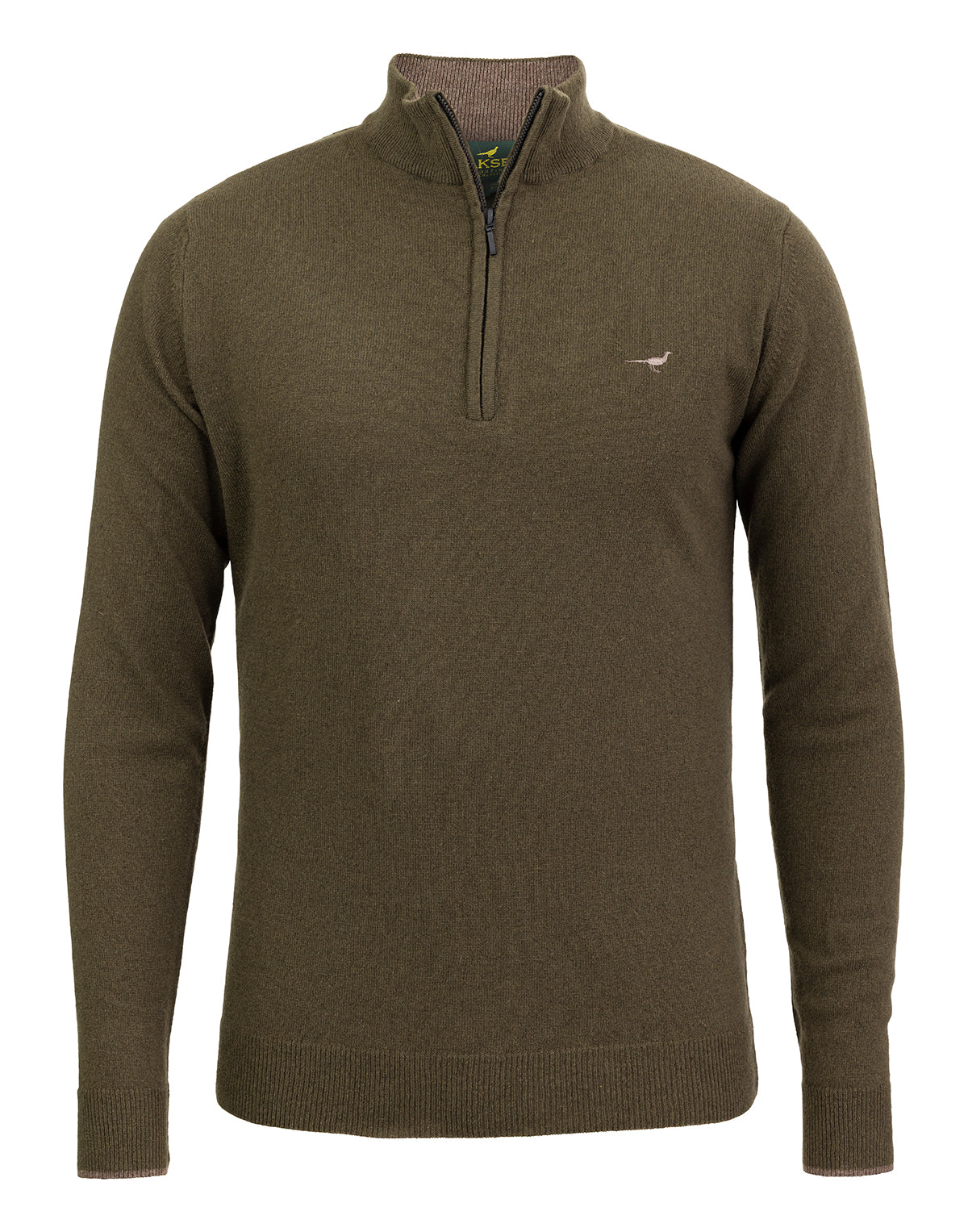 Brompton Zip Neck Sweater - Olive