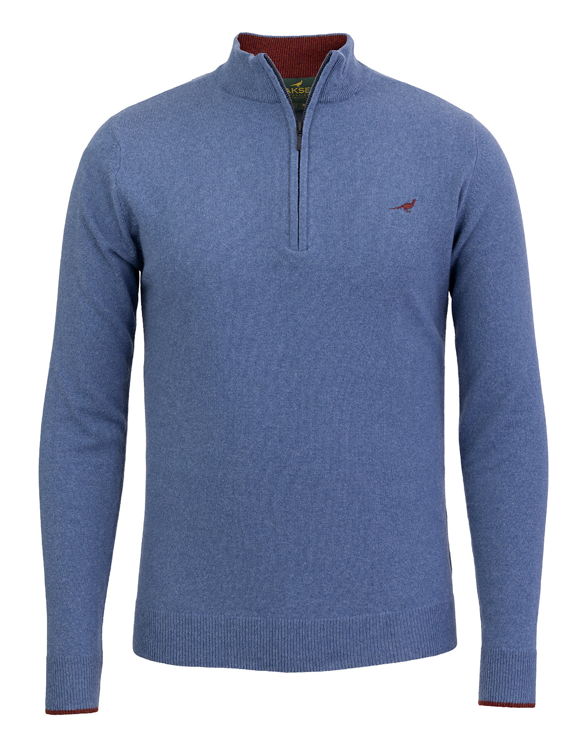 Brompton Zip Neck Sweater - Loch blue