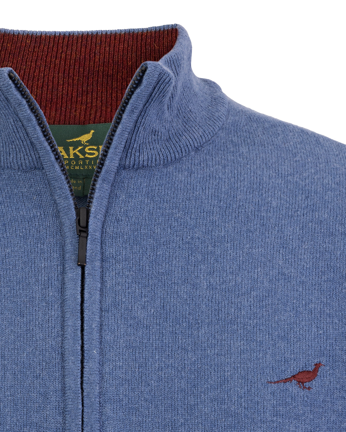 Brompton Zip Neck Sweater - Loch blue