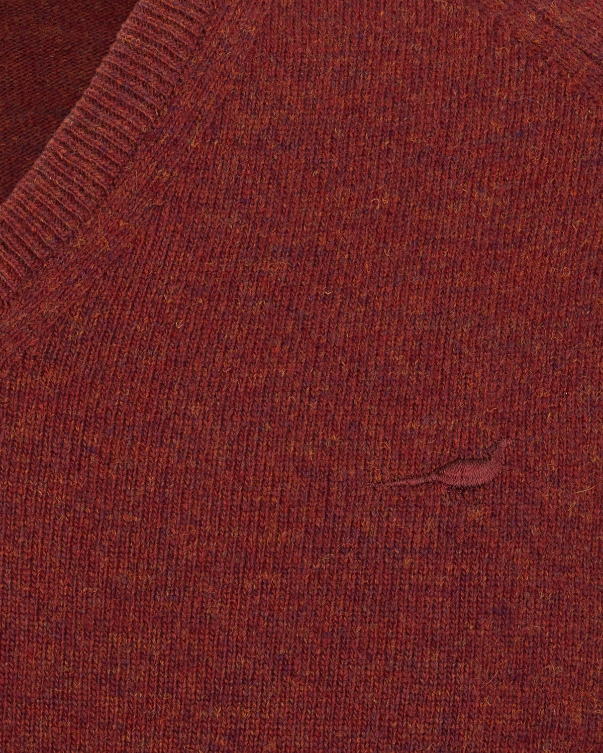 Trent V-neck Lambswool Sweater - Rusty