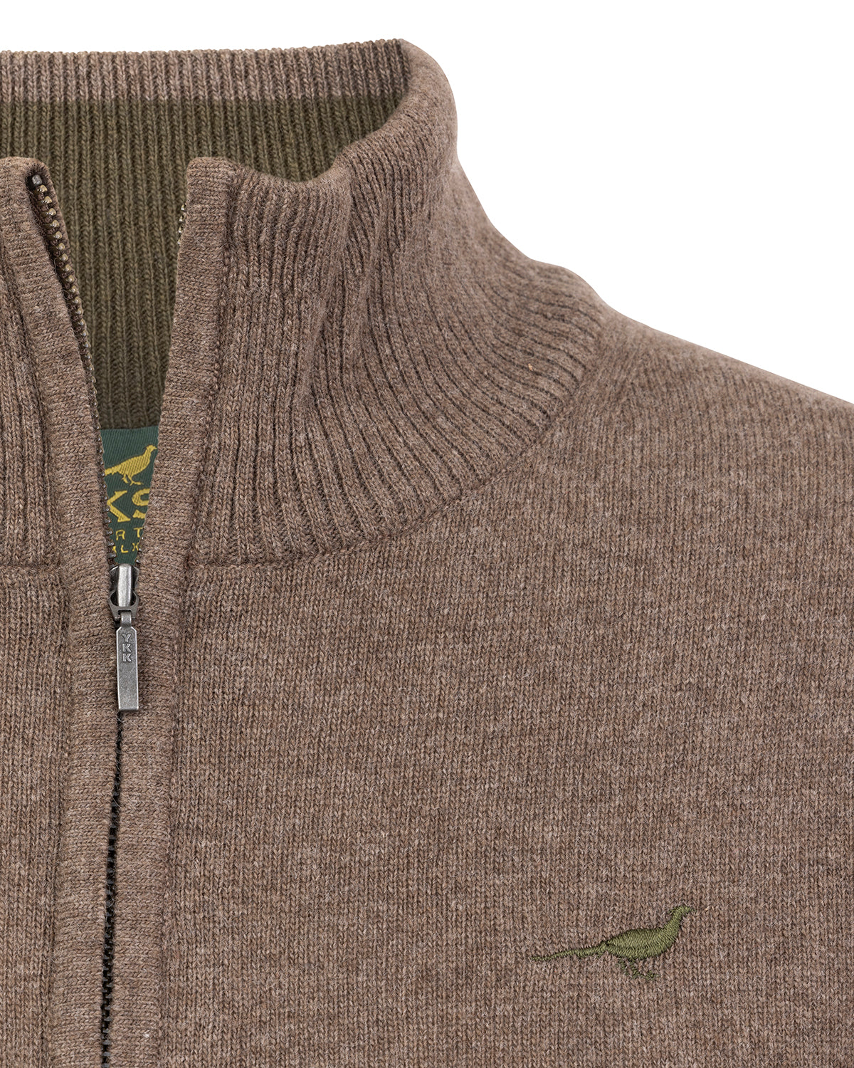 Tyne Zip Neck Women’s Lambswool Sweater – Camel