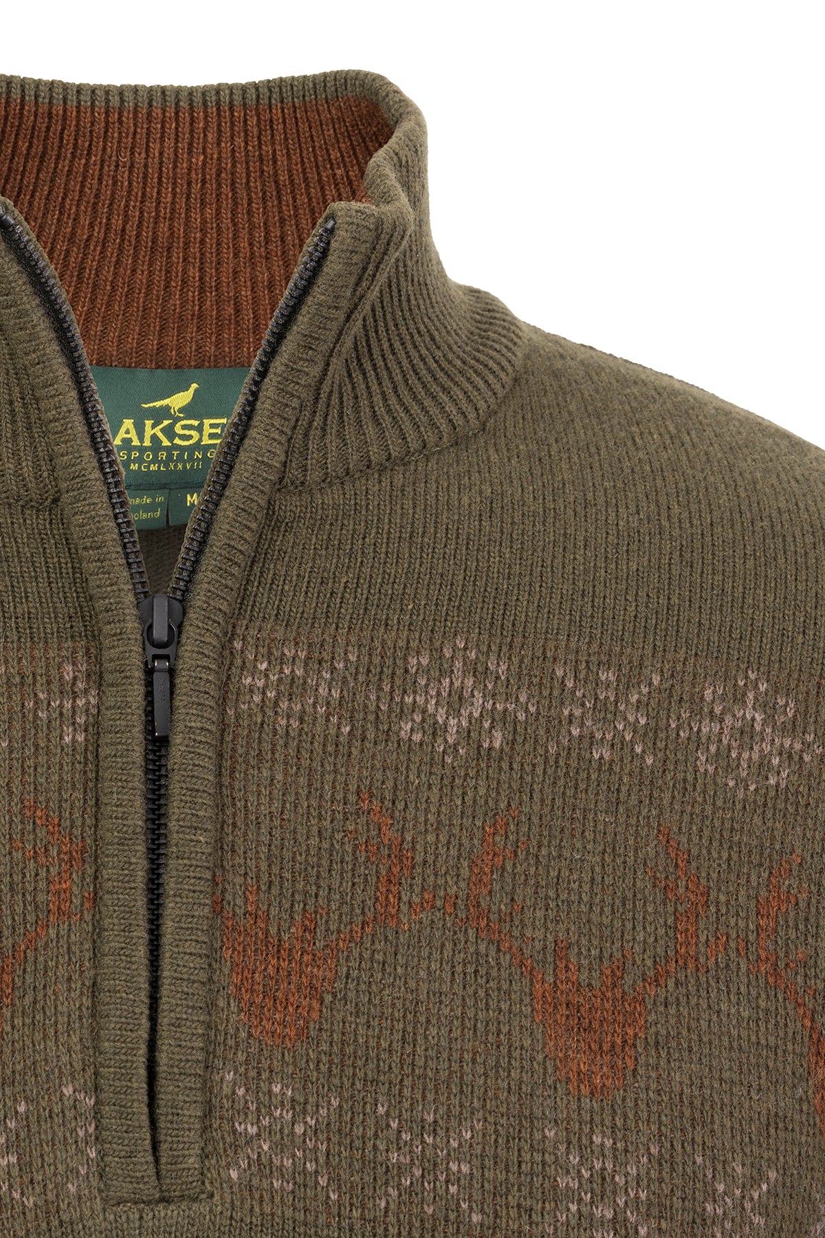 Deer Jacquard - lambswool sweater for men