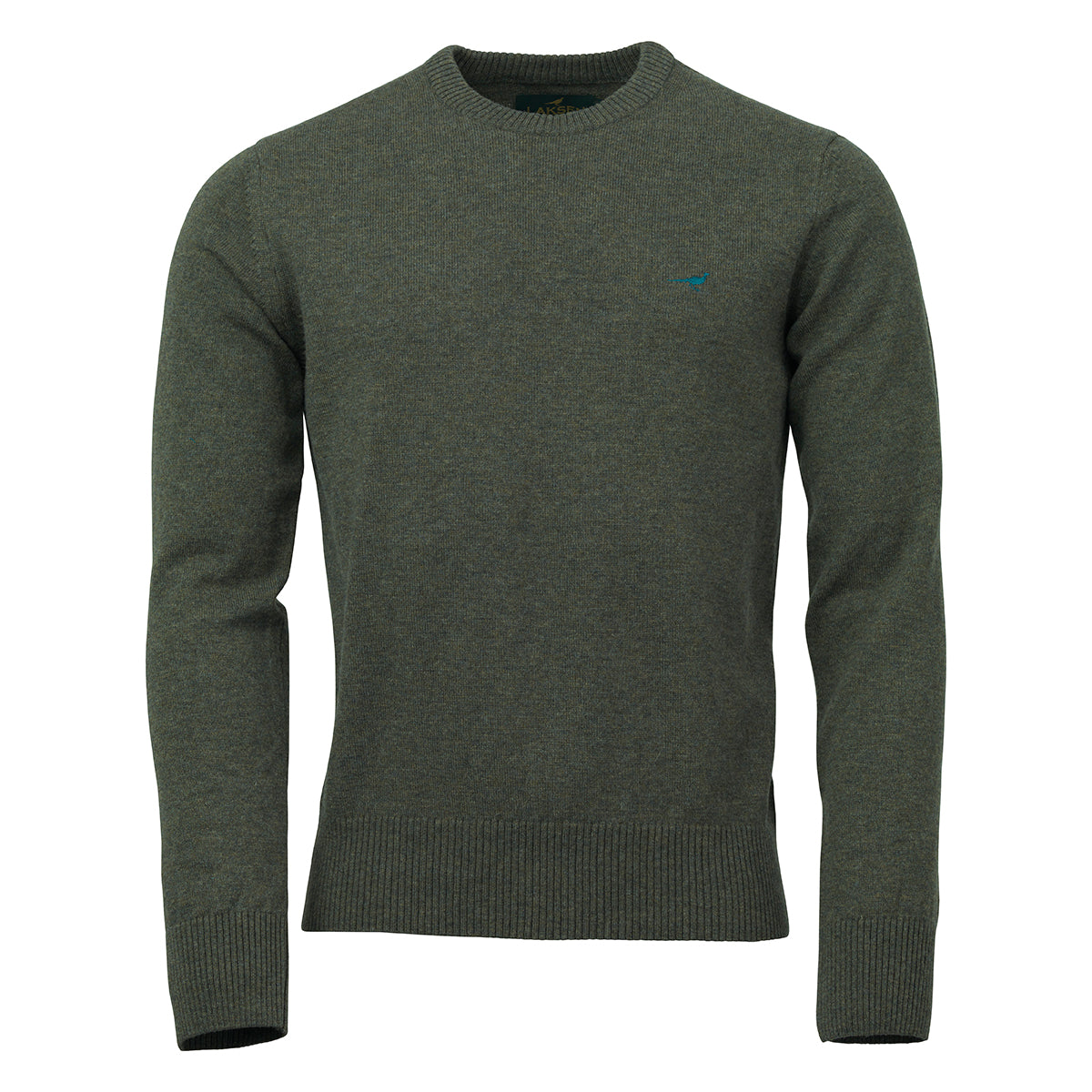 Hoy O-neck Lambswool Sweater - Forest Green