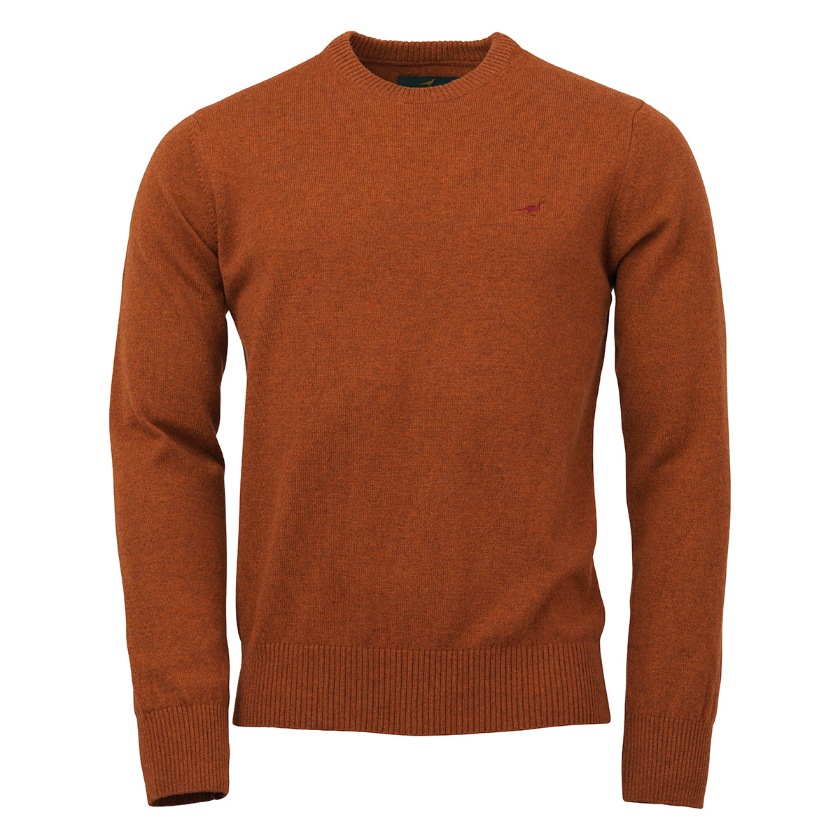 Hoy O-neck Lambswool Sweater - Burnt Orange