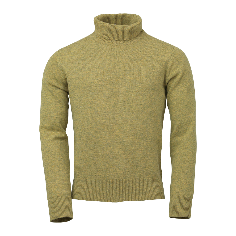 Trool Rollkragenpullover aus Lammwolle – Mustard