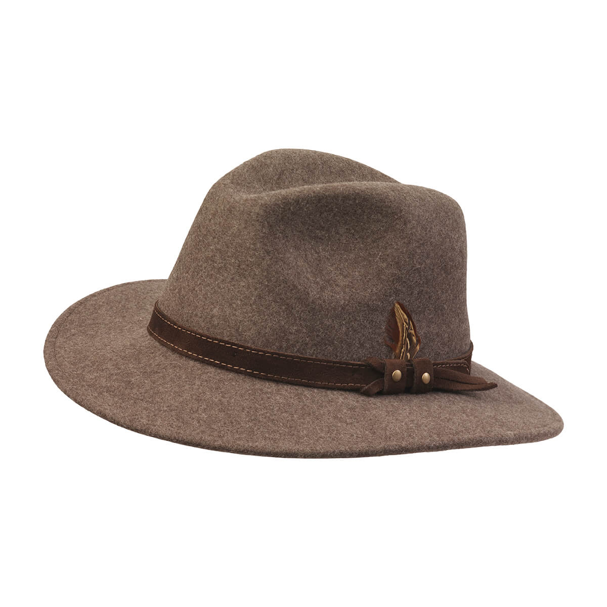 Country Fedora Felt Hat - Brown