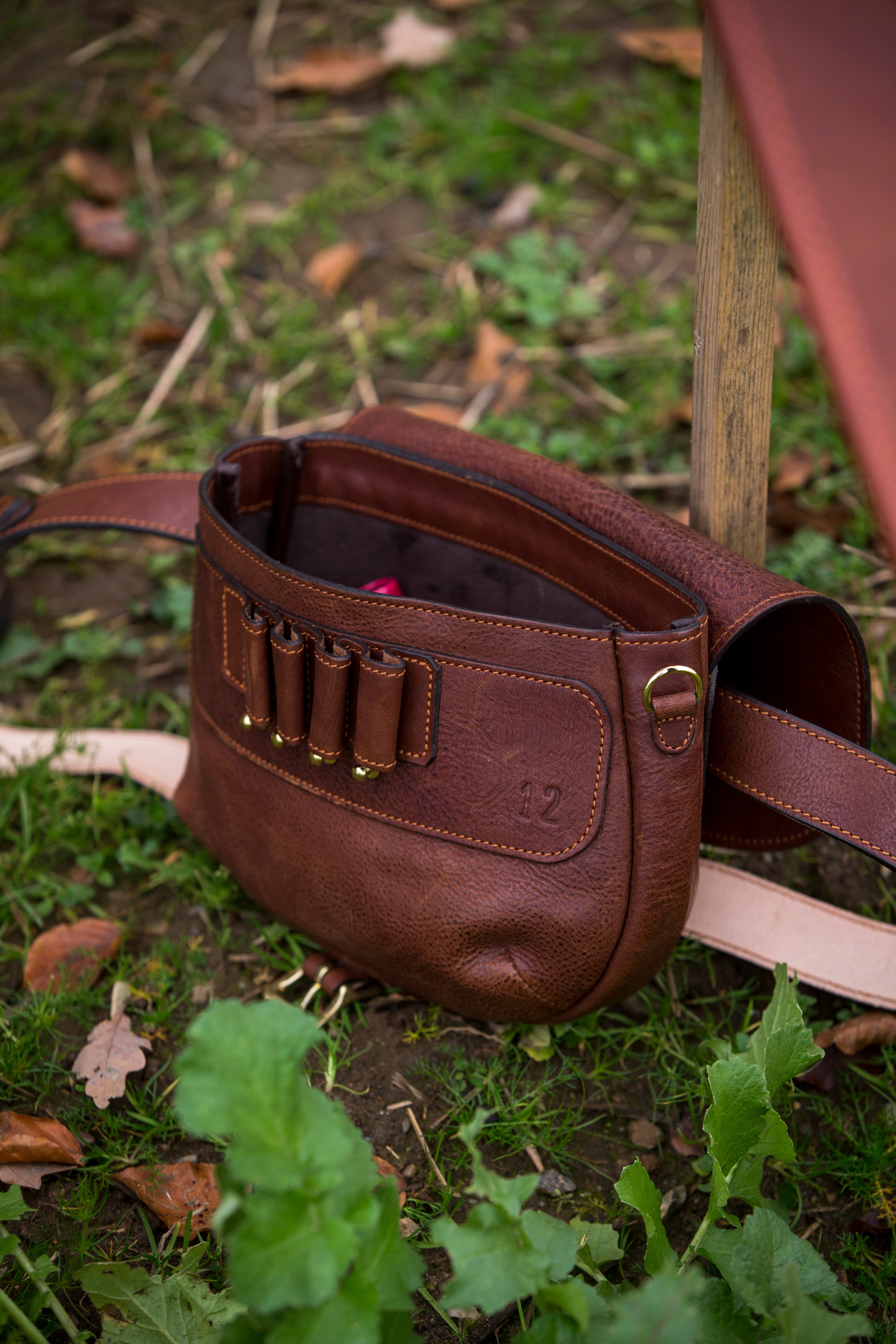 Leather Cartridge Bag for 12 Gauge