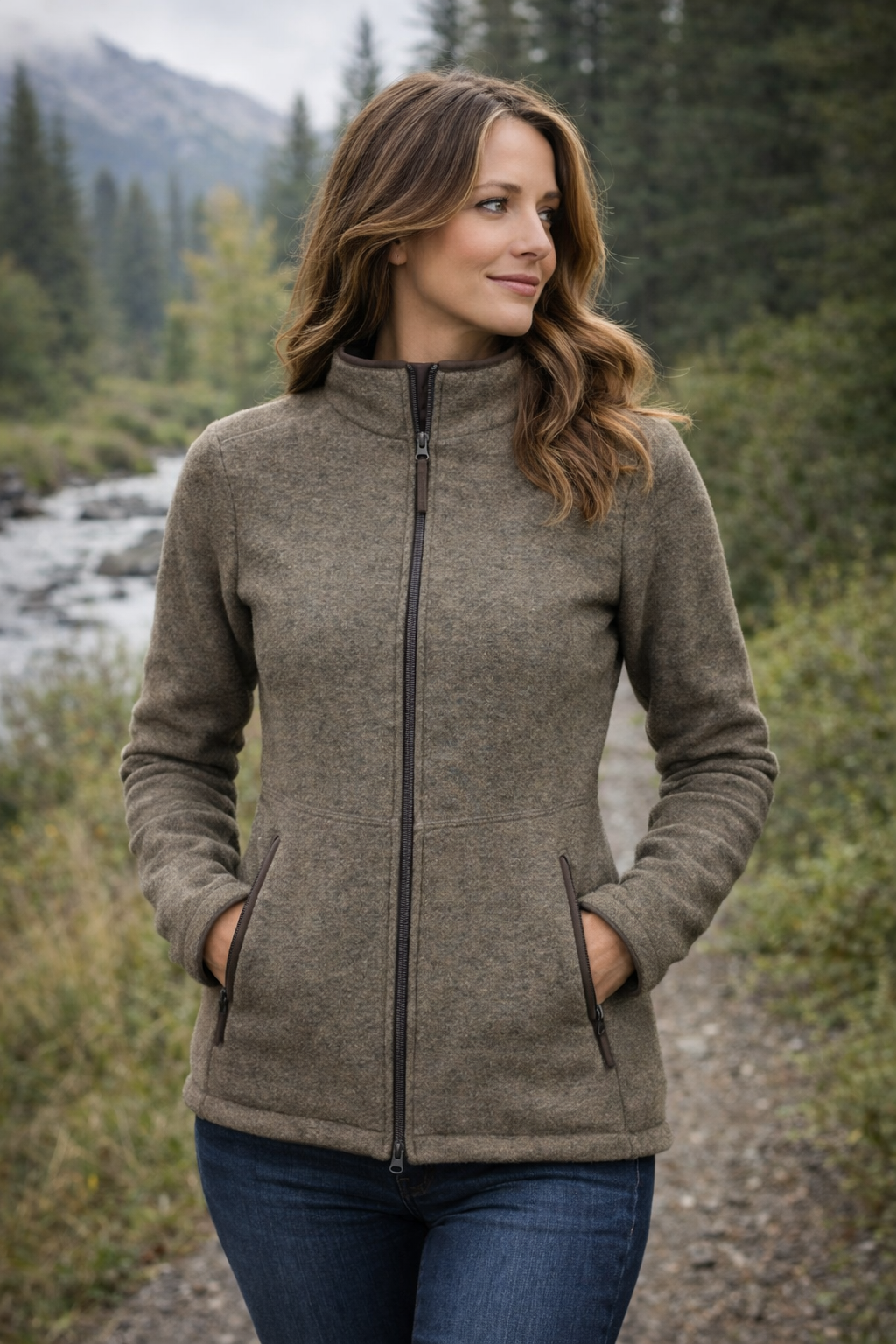 Cheviot Fleecejakke - Olive