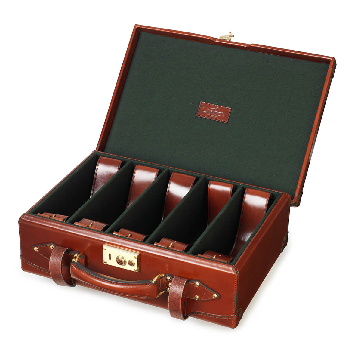 Handmade Cartridge Case in Oak & Leather - Cognac