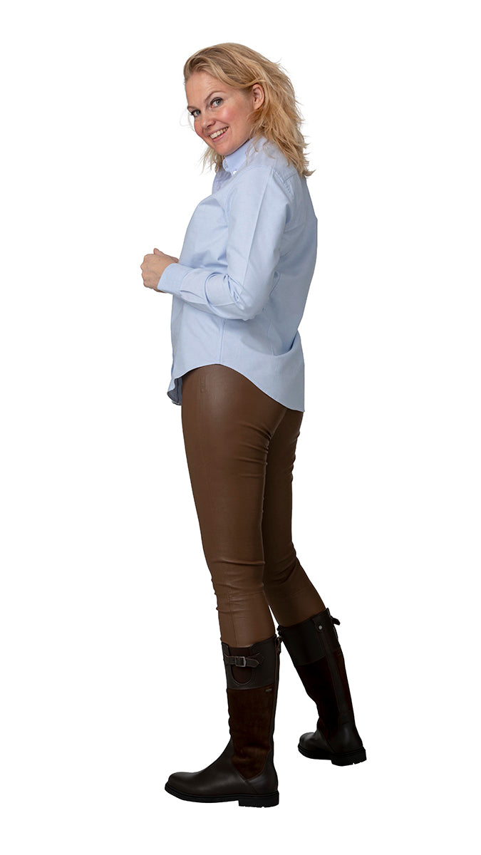 Elysèe Leather Leggings - Savannah Brown