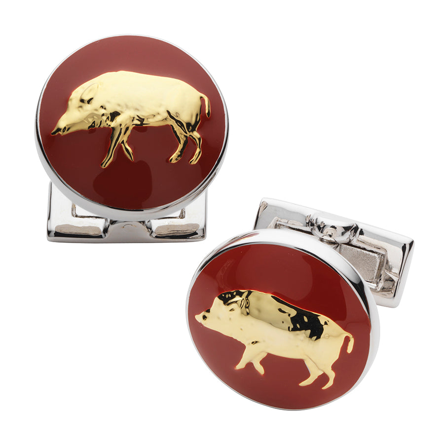 Wild Boar Cufflinks - Blood Orange