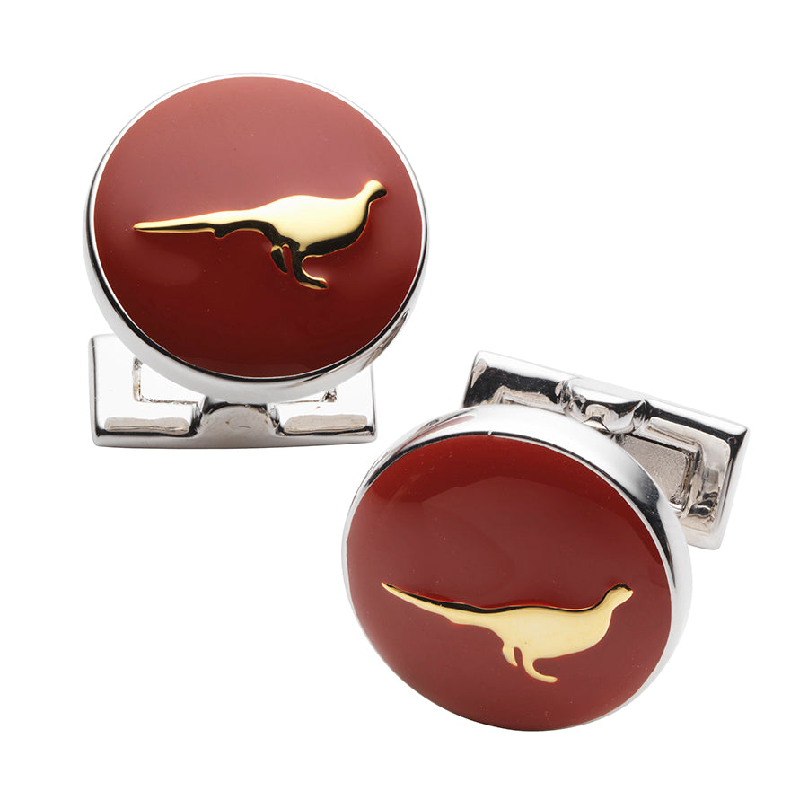 Pheasant Cufflinks - Blood Orange