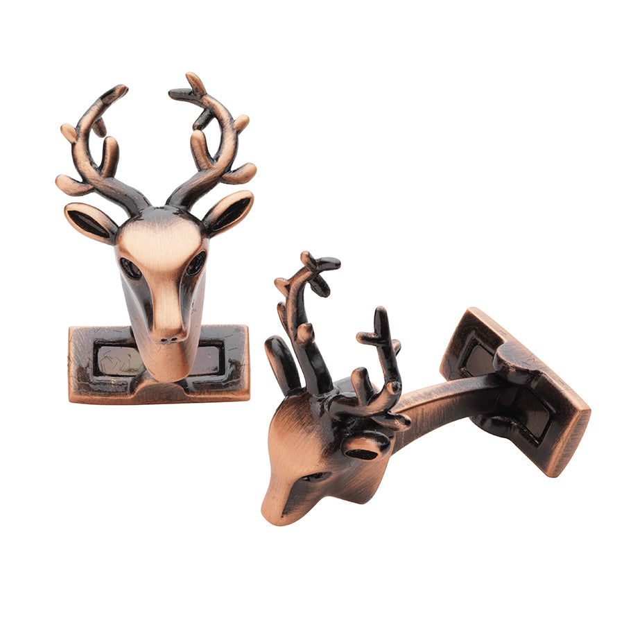 Stag Deer Cufflinks - Copper