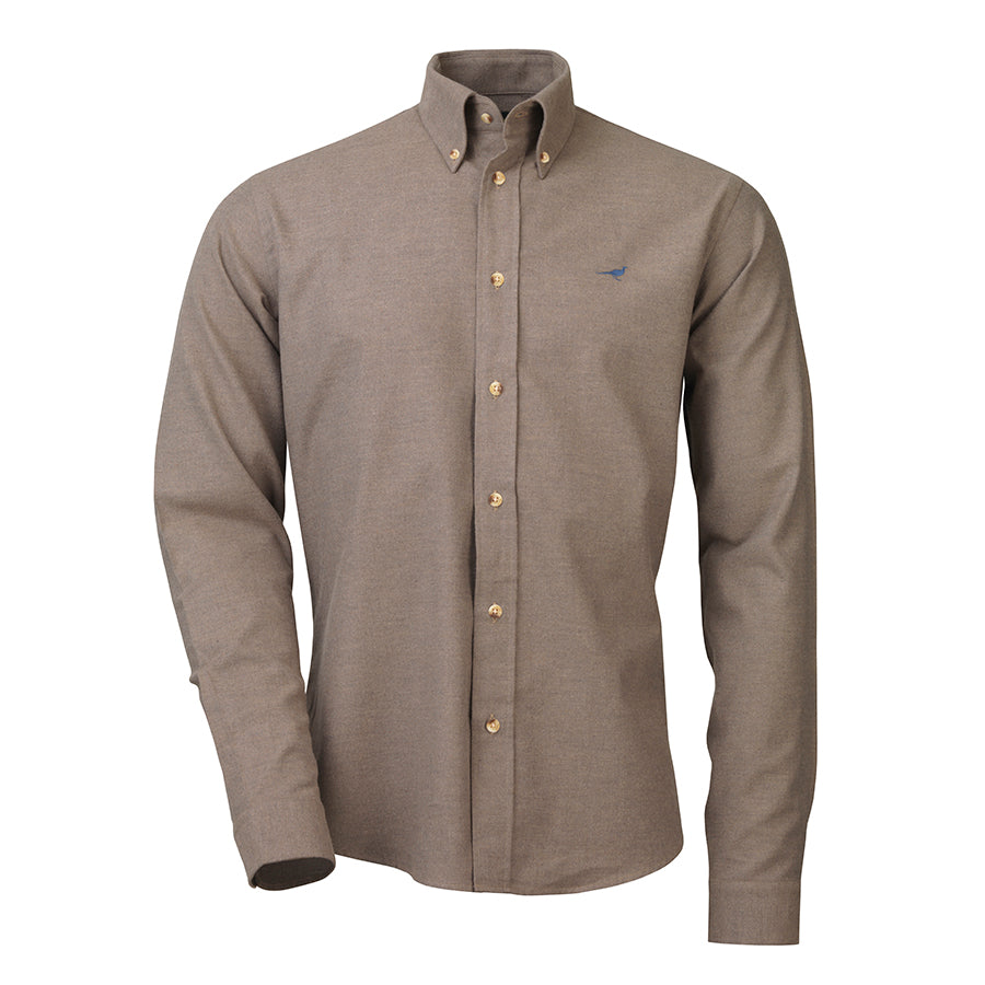 Christopher 100% Brushed Cotton Shirt - Camel