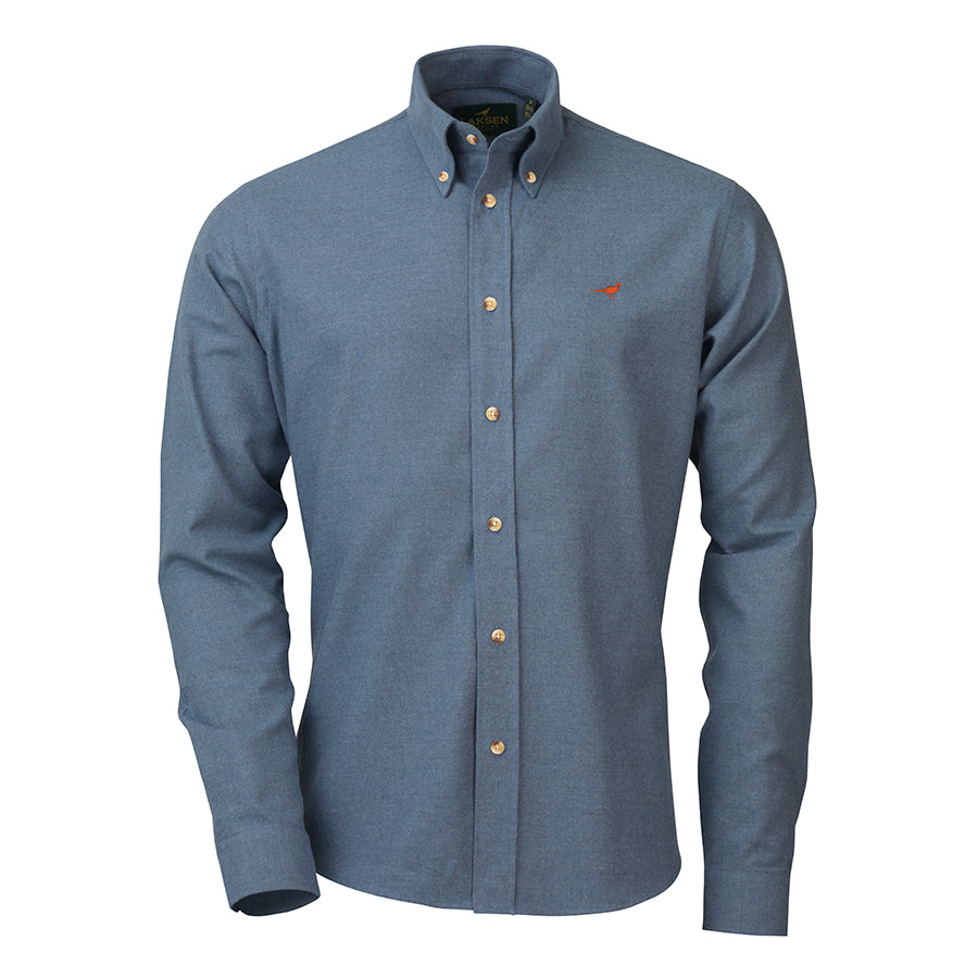 Baldwin 100% Brushed Cotton Shirt - Blue