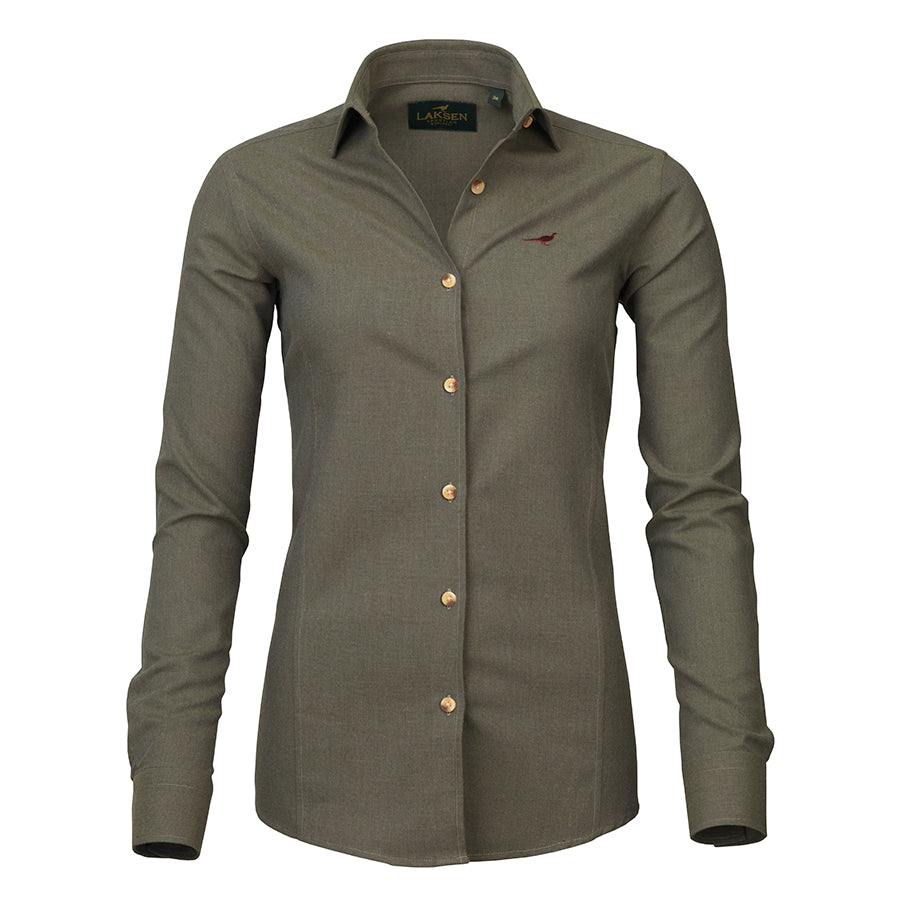 Olivia Brushed Cotton Shirt - Olive