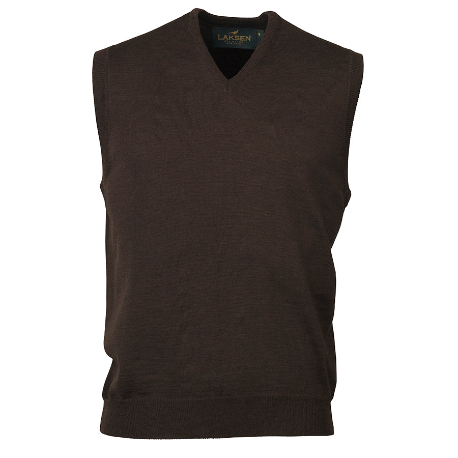 York Merino Knit Vest - Chocolate